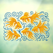 Schöne gestickte goldene Fische Fensteraufkleber (Blatt 3)