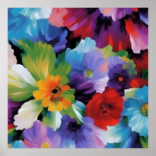 Schöne gestrichene Blume Poster (Vorne)