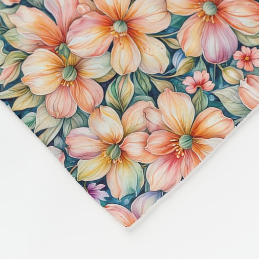 Schöne gestrichene Shades Peach Floral Fleecedecke (Ecke)