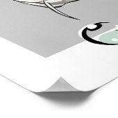 Schöne Gezeichnet Kunst - Anime Girl mit Koi Fish Poster (Ecke)