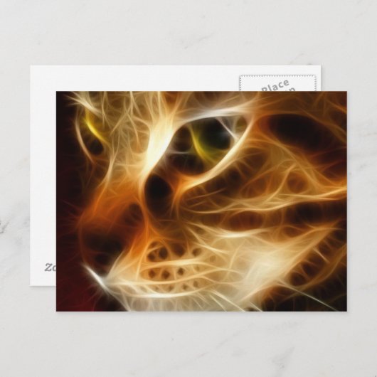 Schöne, ghosive Feuerkatze Postkarte (Vorne/Hinten)