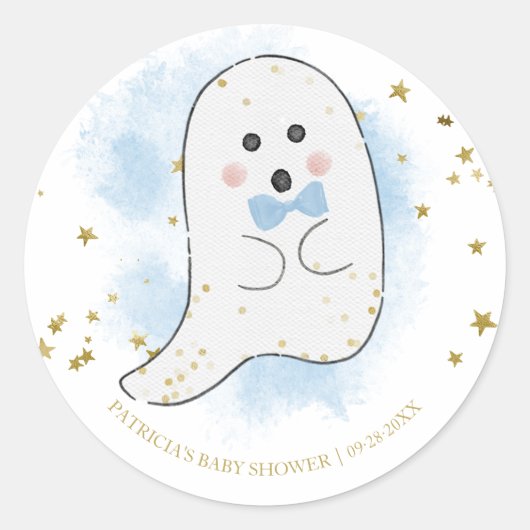 Schöne Ghost Halloween Girl Baby Shower Classic Ro Runder Aufkleber (Vorderseite)