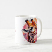 schöne Giraffe blühend Bubblegum Kaffeetasse (VorderseiteRechts)