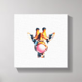 schöne Giraffe blühend Bubblegum Leinwanddruck (Vorderseite)