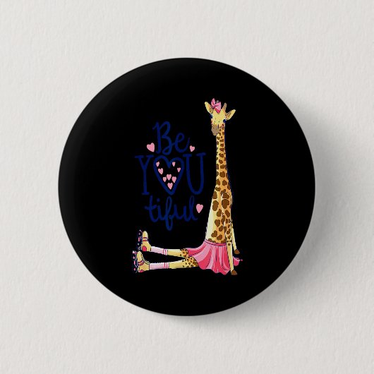 Schöne Giraffe _ Inspirieren Sie, Sie selbst zu se Button (Vorderseite)