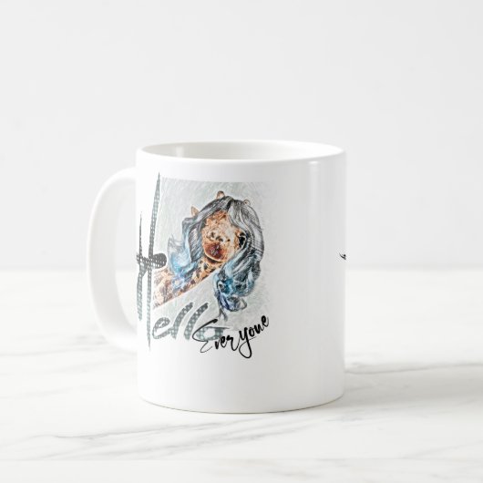 Schöne Giraffe lustig Mug Kaffeetasse (Vorderseite Links)