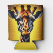Schöne Giraffe mit einem Gold-Glitzer Dosenkühler (Rückseite)