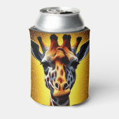 Schöne Giraffe mit einem Gold-Glitzer Dosenkühler (Kanne Rückseite)