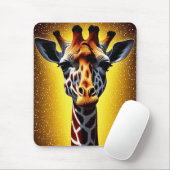 Schöne Giraffe mit einem Gold-Glitzer Mousepad (Mit Mouse)