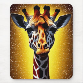 Schöne Giraffe mit einem Gold-Glitzer Mousepad