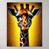 Schöne Giraffe mit einem Gold-Glitzer Poster (Vorne)