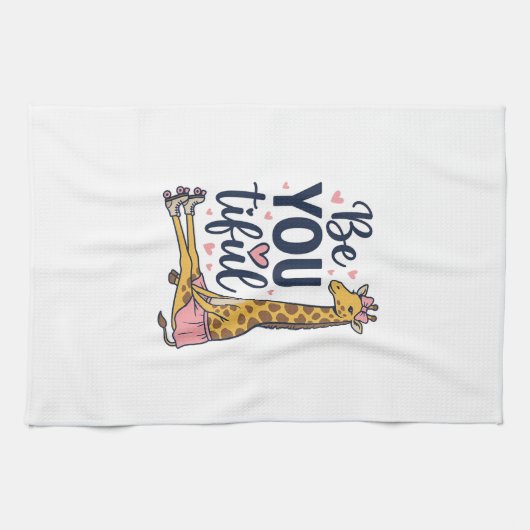 Schöne Giraffe Rollschuh Vintage-Shirt De Geschirrtuch (Horizontal)