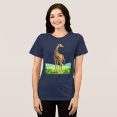 schöne Giraffe Tri-Blend Shirt (Vorderseite voll)