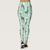 Schöne Giraffen Blau und Gold Leggings (Rückseite)