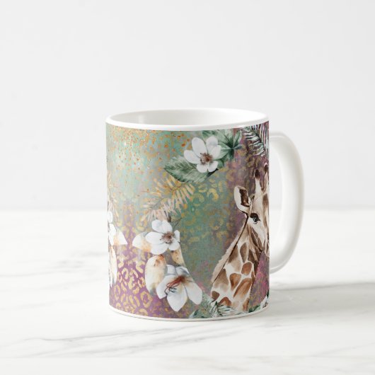 Schöne Giraffen Jungle Safari Tasse, Cup Kaffeetasse (VorderseiteRechts)