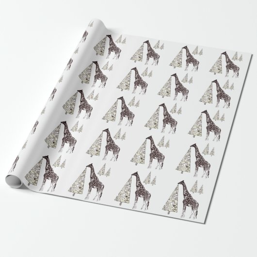 Schöne Giraffen und dekorative Bäume Geschenkpapier (Ungerollt)