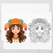 Schöne Girl-Farbseite (Vorne/Hinten)