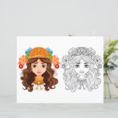 Schöne Girl-Farbseite (Stehend Vorderseite)