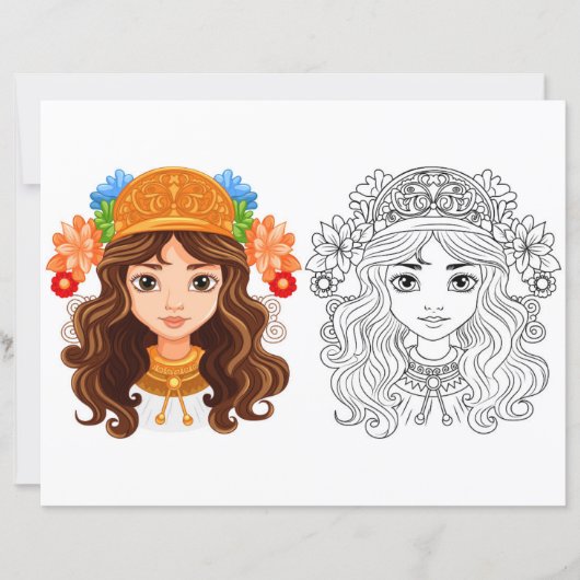 Schöne Girl-Farbseite (Vorderseite)