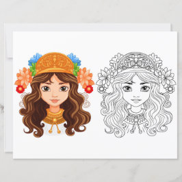 Schöne Girl-Farbseite