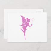 Schöne Girl Fee Silhouette Postkarte (Vorne/Hinten)