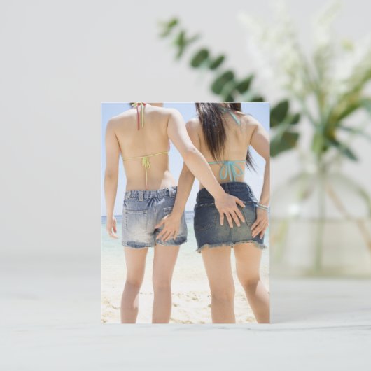 Schöne Girl-Freunde Postkarte (Stehend Vorderseite)