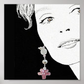 Schöne Girl-Gesicht-Mode Illustration schöne Kunst Poster (Vorne)