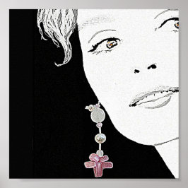 Schöne Girl-Gesicht-Mode Illustration schöne Kunst Poster