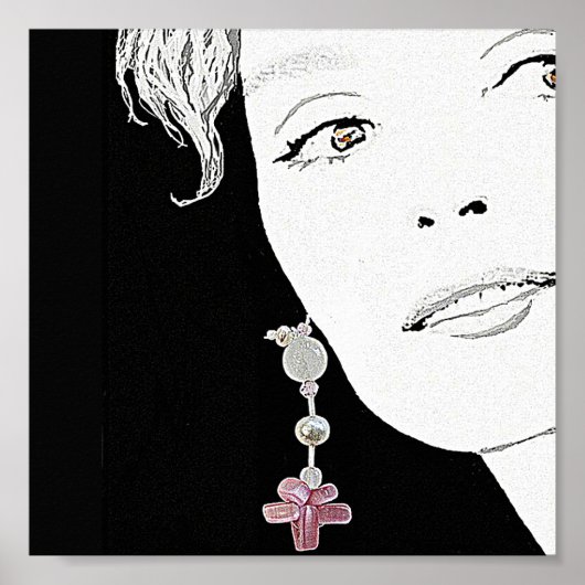 Schöne Girl-Gesicht-Mode Illustration schöne Kunst Poster (Vorne)