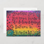 Schöne Girl Inspiration Postcard Postkarte (Vorne/Hinten)