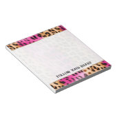Schöne Girl Pink Cream Gold Leopard Print Notizblock (angewinkelt)