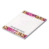 Schöne Girl Pink Cream Gold Leopard Print Notizblock (Rotiert)
