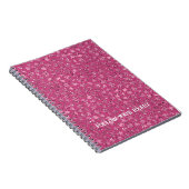 Schöne Girl Pink Glitzer Glitzy Leopard Print Notizblock (Rechte Seite)