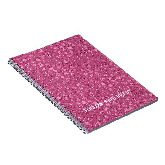Schöne Girl Pink Glitzer Glitzy Leopard Print Notizblock (Rechte Seite)