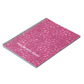 Schöne Girl Pink Glitzer Glitzy Leopard Print Notizblock (Linke Seite)