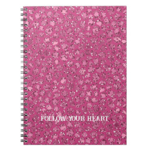 Schöne Girl Pink Glitzer Glitzy Leopard Print Notizblock