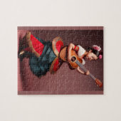Schöne Girl Playing Guitar Puzzle (Horizontal)