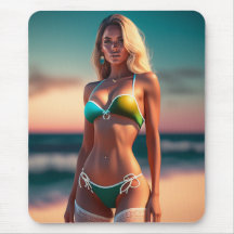Schöne Girl-Pose in Bikini Mouse Pad