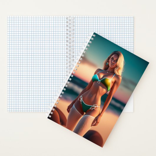 Schöne Girl-Pose in Bikini-Notebook Notizblock (Innen)