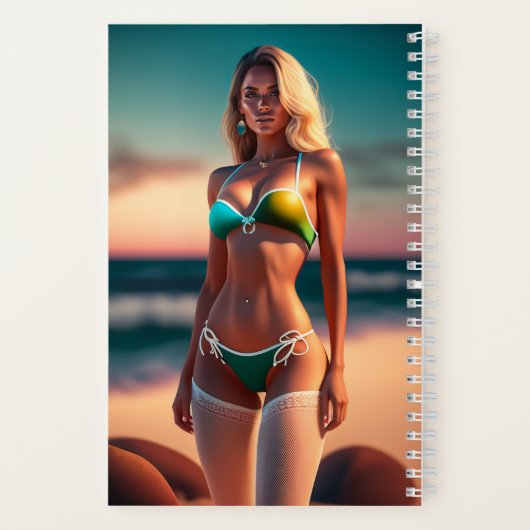 Schöne Girl-Pose in Bikini-Notebook Notizblock (Rückseite)