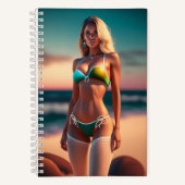 Schöne Girl-Pose in Bikini-Notebook Notizblock (Vorderseite)