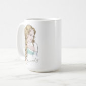 Schöne Girl Sketch Kaffeetasse (Vorderseite Links)