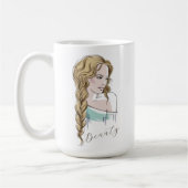 Schöne Girl Sketch Kaffeetasse (Links)