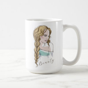 Schöne Girl Sketch Kaffeetasse