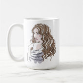Schöne Girl Sketch Kaffeetasse (Links)