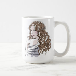 Schöne Girl Sketch Kaffeetasse