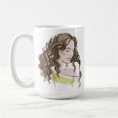 Schöne Girl Sketch Kaffeetasse (Links)