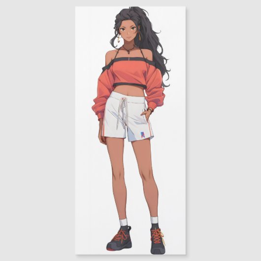 Schöne Girl Sport Anime Magnetkarte (Vorderseite)