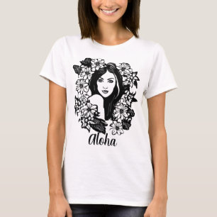 Schöne Girls mit Blume Art T-Shirt