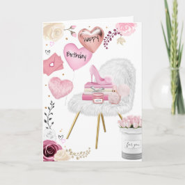 Schöne Girly Happy Birthday Holiday Card Feiertagskarte